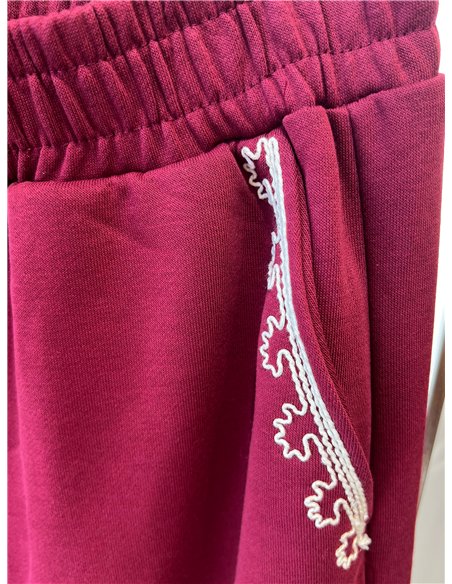 Pantalón wide leg bordado