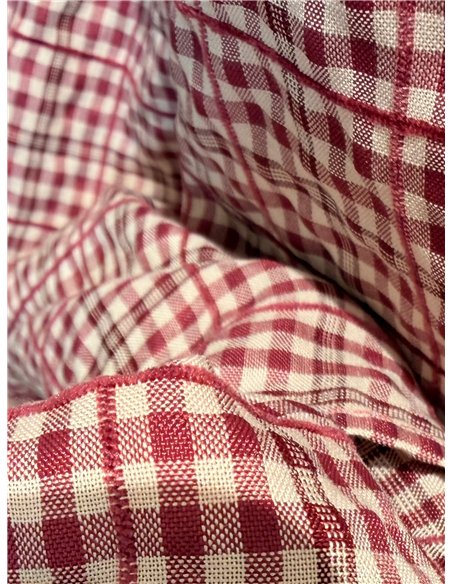 Camisa xadrez com pala franzida