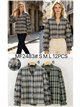 Blusa cuadros con bordado en mangas