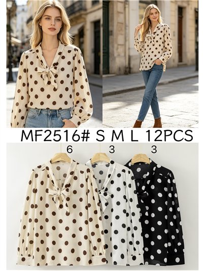 Blusa lunares con lazada 2