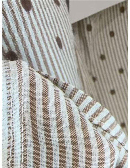 Blusa rayas con lunares y detalle volante
