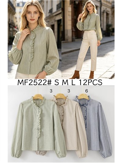 Striped ruffle blouse 2