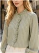 Striped ruffle blouse