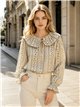 Blusa estampada florecitas con cuello volante