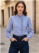 Blusa rayas con volante lateral