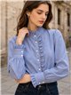 Blusa rayas con volante lateral