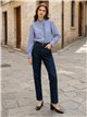 Blusa rayas con volante lateral