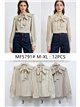 Blusa rayas con lazada y volante