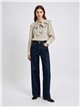Blusa rayas con lazada y volante