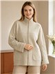 Chaqueta de punto rombos con cremallera y cuello alto
