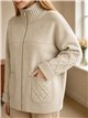 Chaqueta de punto rombos con cremallera y cuello alto
