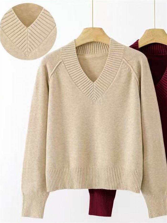 Jersey de punto con cuello pico