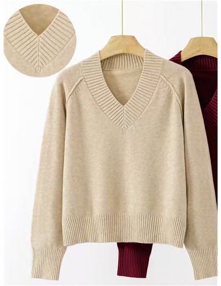 Jersey de punto con cuello pico