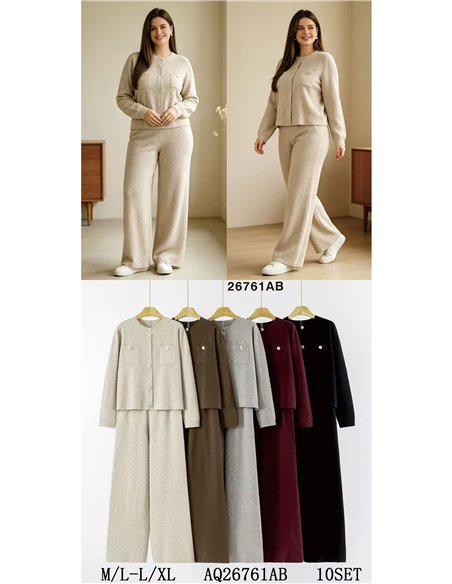 Conjunto chaqueta de punto y pantalón