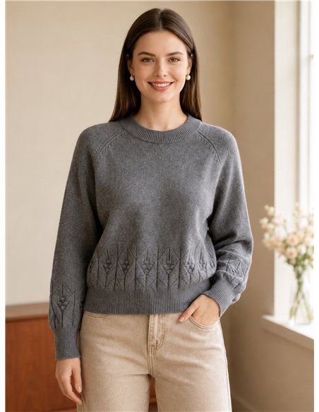 Jersey de punto geométrico en relieve