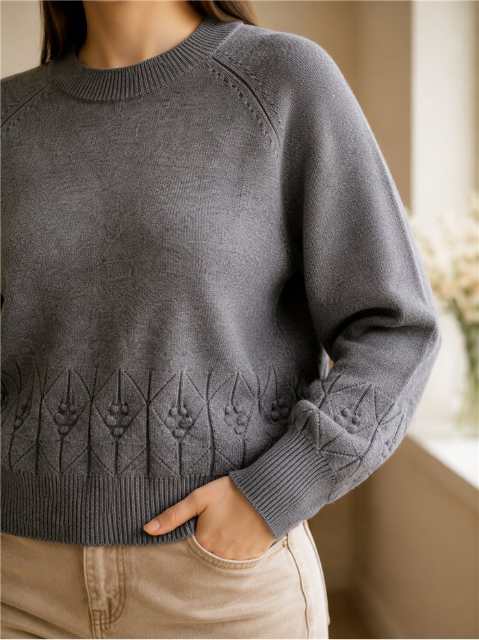 Jersey de punto geométrico en relieve