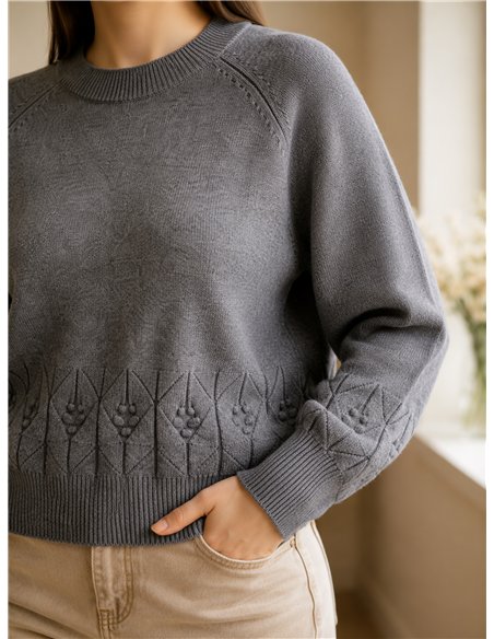 Jersey de punto geométrico en relieve