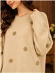 Jersey amplio de punto con pompones