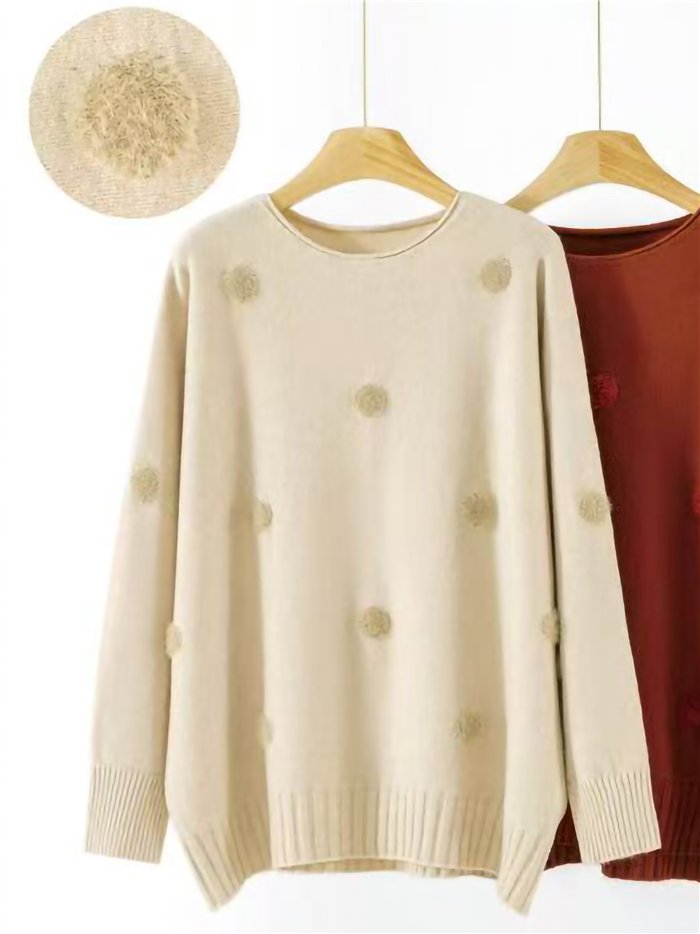 Jersey amplio de punto con pompones