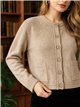 Chaqueta de punto cenefa trenzada con bolsillos