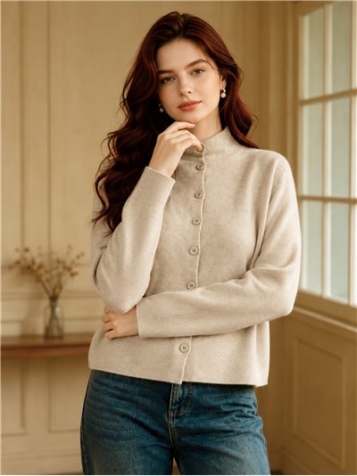 Chaqueta de punto con cuello alto