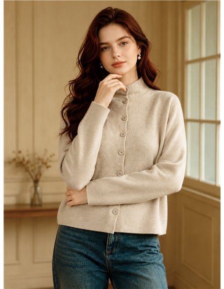 Chaqueta de punto con cuello alto