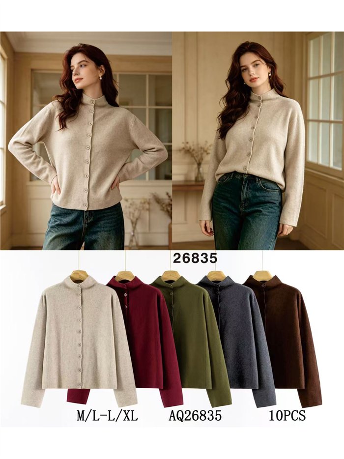 Chaqueta de punto con cuello alto