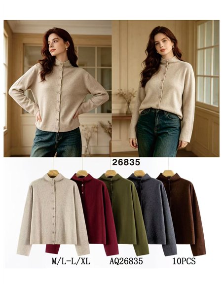 Chaqueta de punto con cuello alto