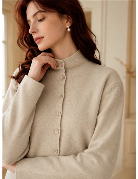 Chaqueta de punto con cuello alto
