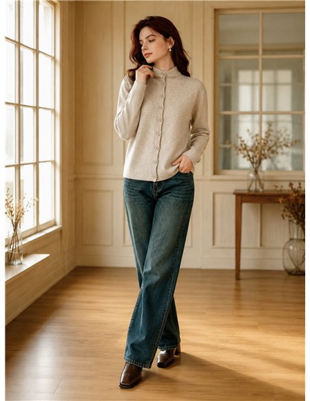 Chaqueta de punto con cuello alto