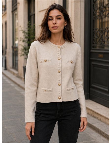 Gold button knit jacket
