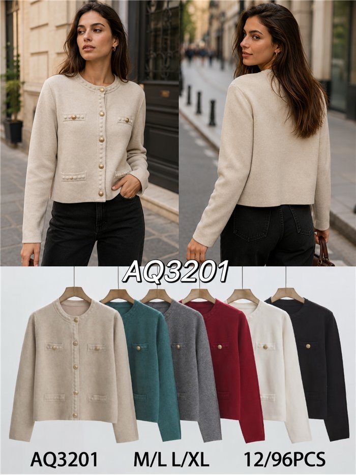 Gold button knit jacket