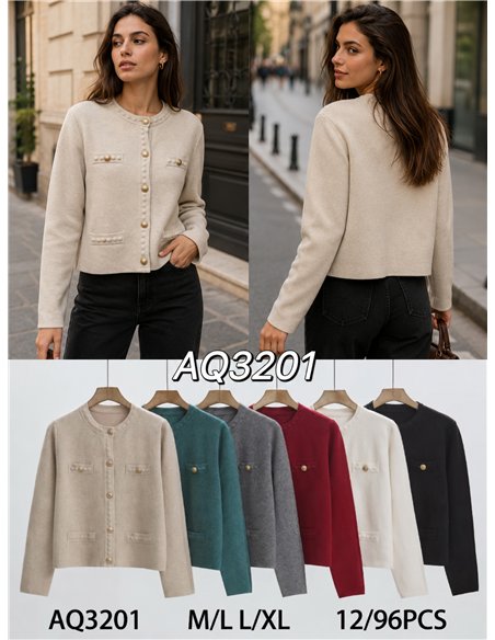 Gold button knit jacket