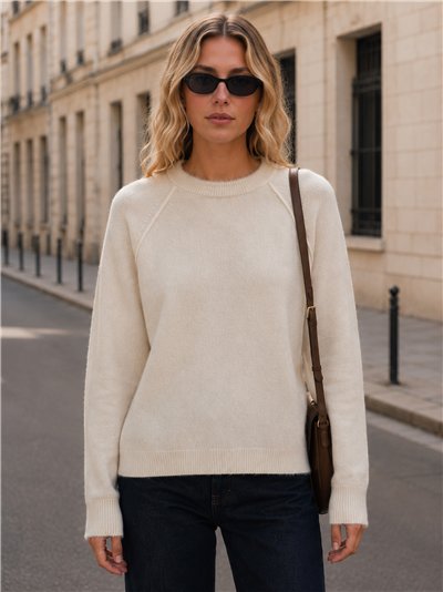 Jersey amplio detalle ribete con pelo