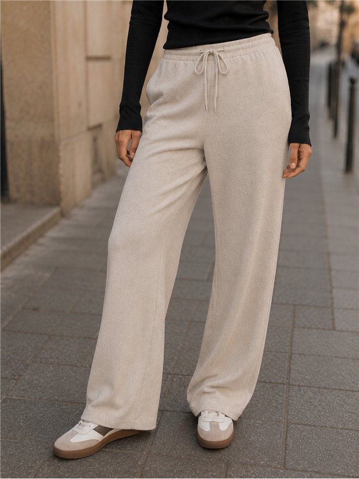 Pantaloni in maglia a gamba larga con coulisse