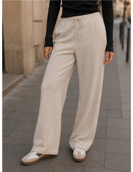 Pantaloni in maglia a gamba larga con coulisse