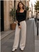 Pantaloni in maglia a gamba larga con coulisse
