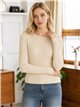 Gerippter Pullover mit Rundhalsausschnitt