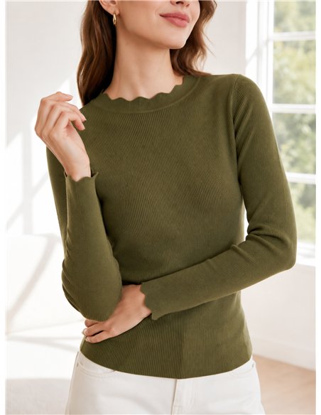 Jersey cuello ondulado