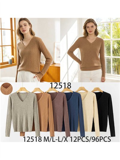 Jersey trenzado cuello pico 2