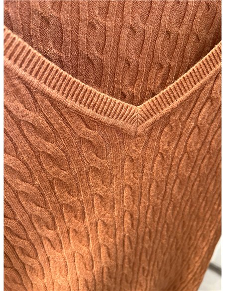 Jersey trenzado cuello pico