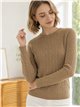 Cable knit round neck sweater