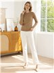 Cable knit round neck sweater