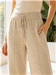 Pantalón punto wide leg con cordón