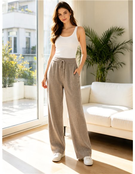 Knit trousers with side pockets