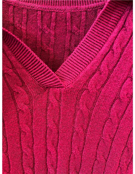 Jersey polo de punto trenzado