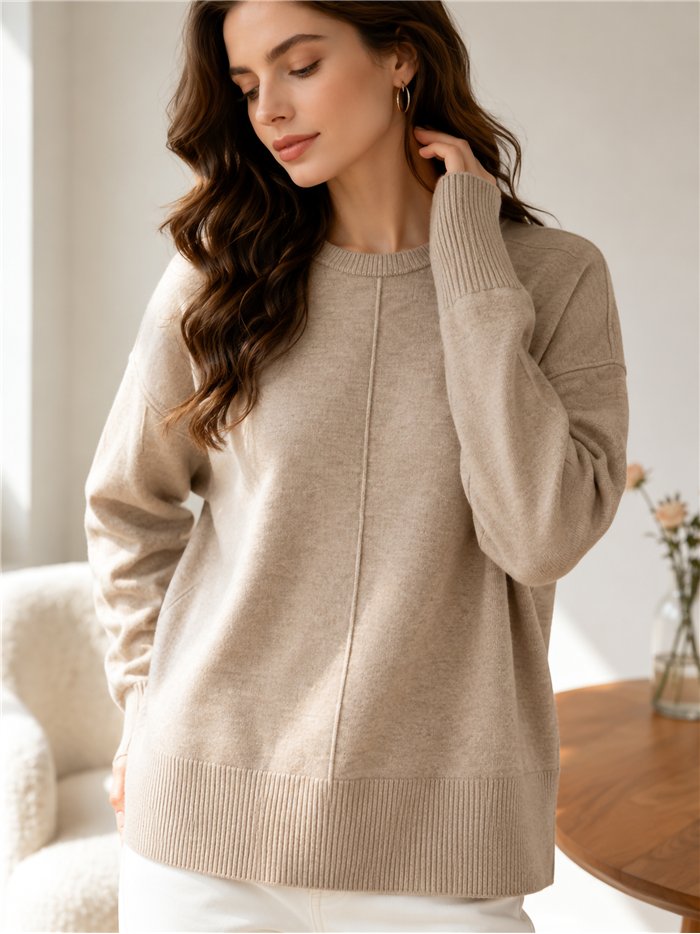 Pull en maille avec détails de couture