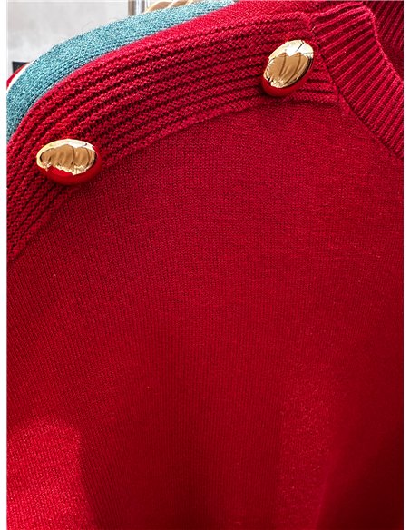 Jersey con botones dorados y bolsillos
