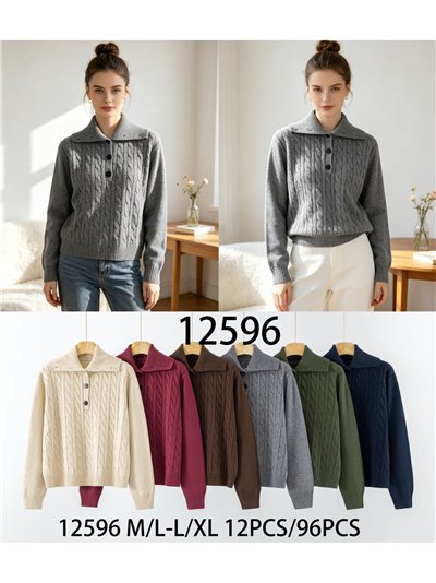 Jersey trenzado cuello polo 2
