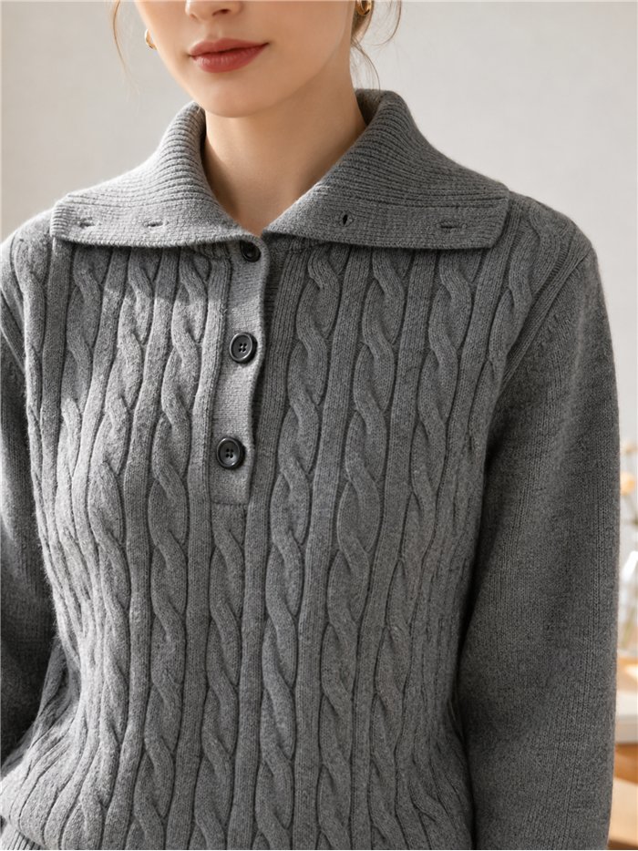 Jersey trenzado cuello polo